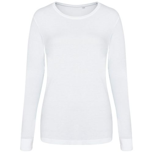 Awdis Just T's Women's Triblend T Long Sleeve Solid White